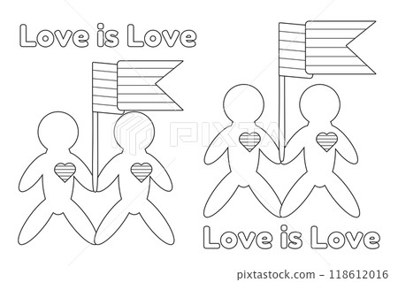 LGBT Couple Coloring Page - Love is Love LGBT Couple Coloring Page - Love is Love 118612016