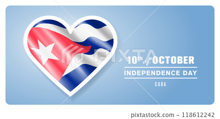 Cuba happy independence day greeting card, banner vector illustration 118612242