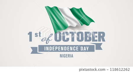 Nigeria happy independence day greeting card, banner vector illustration 118612262