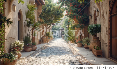 arabic street details , the old city in the style of Arabic architecture. 118612497