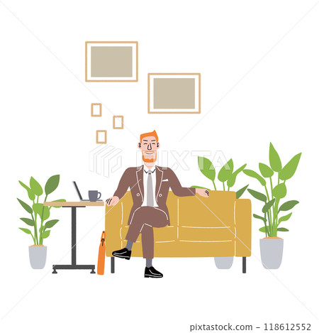 男人在咖啡館工作休息 2 男人在咖啡館工作休息 2 118612552