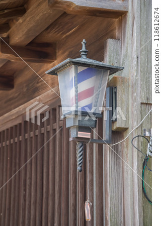 "Old Tokaido, Sekijuku, Barber Shop's Three-Colored Sign" Old Townscape, Mie Prefecture "Old Tokaido, Sekijuku, Barber Shop's Three-Colored Sign" Old Townscape, Mie Prefecture 118612674