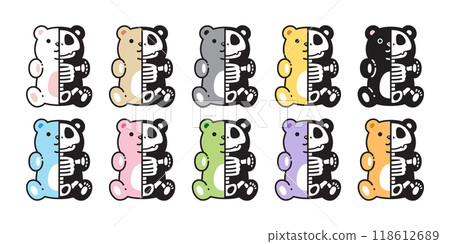 Bear polar halloween skeleton icon skull bone teddy sitting vector pet cartoon character logo symbol illustration clip art isolated design Bear polar halloween skeleton icon skull bone teddy sitting vector pet cartoon character logo symbol illustration clip art isolated design 118612689