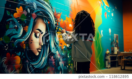 Young street graffiti artist Young street graffiti artist 118612895