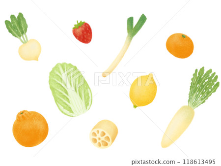 冬季食物手繪插畫 118613495