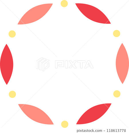 Hexagonal flower-shaped frame, red 118613778