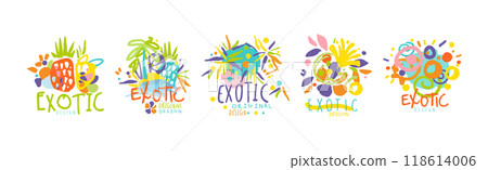 Exotic Original Design Label and Logo Template Vector Set Exotic Original Design Label and Logo Template Vector Set 118614006