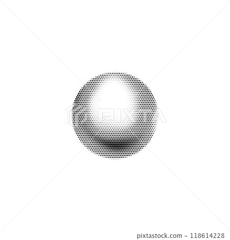 Vector illustration featuring grainy gradient of black dots forming a circle. Vector illustration featuring grainy gradient of black dots forming a circle. 118614228