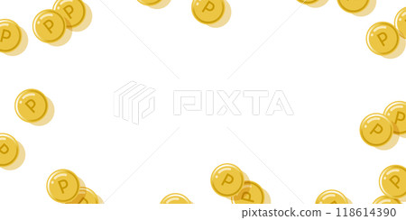 Point coin background illustration (vector background material copy space white background) Point coin background illustration (vector background material copy space white background) 118614390