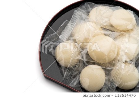獨立包裝的圓形麻糬 118614470