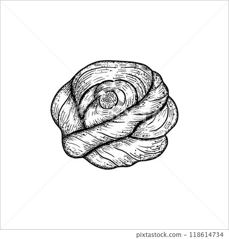 Hand drawn bun. Vector illustration 118614734
