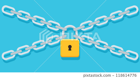 Padlock and chains vector illustration 118614776