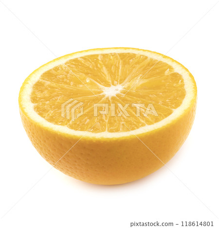 Fresh organic orange isolated on a white background Fresh organic orange isolated on a white background 118614801
