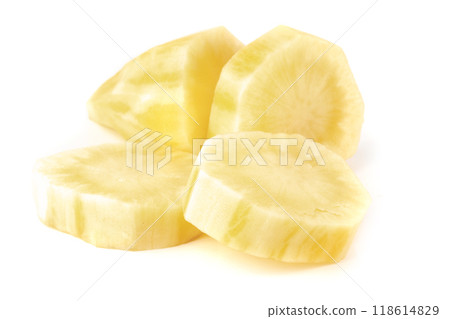 Yacon roots isolated on a white background Yacon roots isolated on a white background 118614829