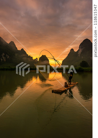 Rice terrace paddle field in sunrise at Phong Nam, Trung Khanh, Cao Bang, Vietnam Rice terrace paddle field in sunrise at Phong Nam, Trung Khanh, Cao Bang, Vietnam 118615347