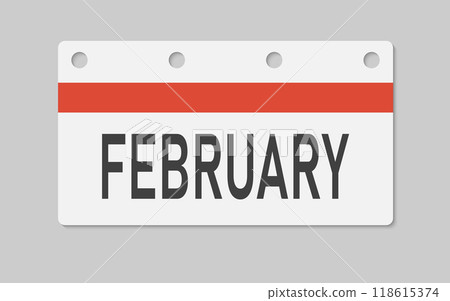 Vector template icon page calendar - February Vector template icon page calendar - February 118615374