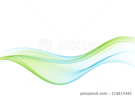 Blue and green transparent wave flow. 118615485