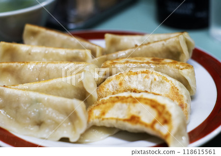 Chewy dumplings with a nice browned surface Chewy dumplings with a nice browned surface 118615561