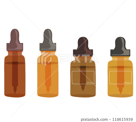 Simple illustrations of opaque bottles, dropper bottles, glass bottles, etc. 118615939