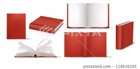 Realistic hard cover book 118616285
