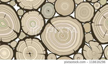 Wooden logs seamless pattern 118616296