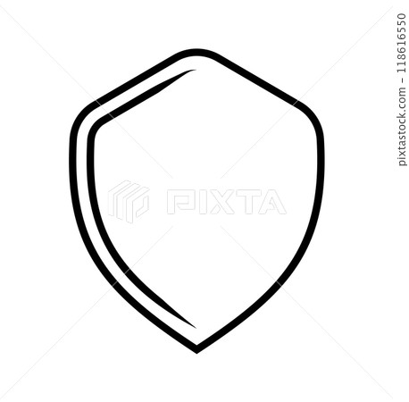 emblem Shield frame Logo. Vector template outline Sign of Protection, Guard and Security. Insurance or Immunity Symbol. Empty icon design isolated on white background emblem Shield frame Logo. Vector template outline Sign of Protection, Guard and Security. Insurance or Immunity Symbol. Empty icon design isolated on white background 118616550