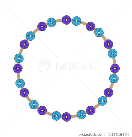 Chrysanthemum flower circular decorative frame illustration Chrysanthemum flower circular decorative frame illustration 118616804