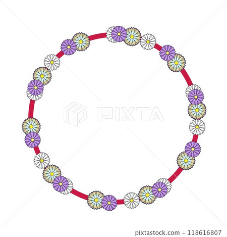 Chrysanthemum flower circular decorative frame illustration Chrysanthemum flower circular decorative frame illustration 118616807