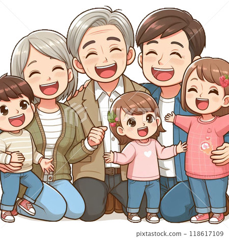 Happy family smiling 118617109