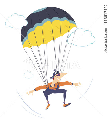 skydiver, parachute, vector 118617152