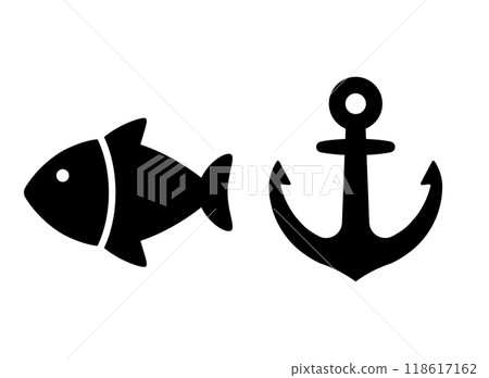 Fish anchor icon 118617162