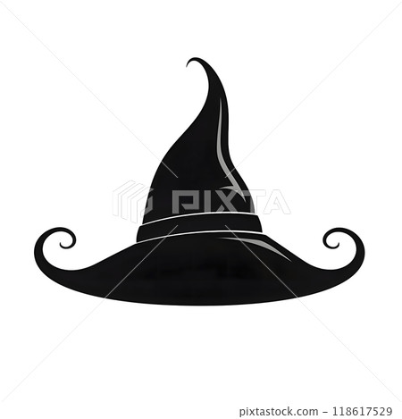 Black silhouette of a hat on white background. Black silhouette of a hat on white background. 118617529