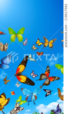 Flying colorful butterflies 118617982