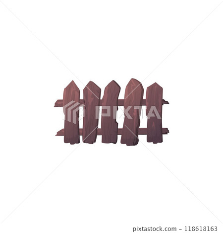 Abandoned, old, wooden fence, partially broken. Abandoned, old, wooden fence, partially broken. 118618163