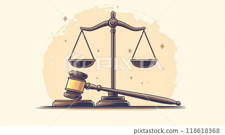 Representation of Justice in Balanced Scales and Gavel Representation of Justice in Balanced Scales and Gavel 118618368