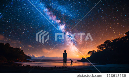 Tranquil Night Sky Filled with Twinkling Stars Tranquil Night Sky Filled with Twinkling Stars 118618386