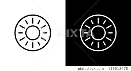 Simple line icon of a pineapple cross section Simple line icon of a pineapple cross section 118618478