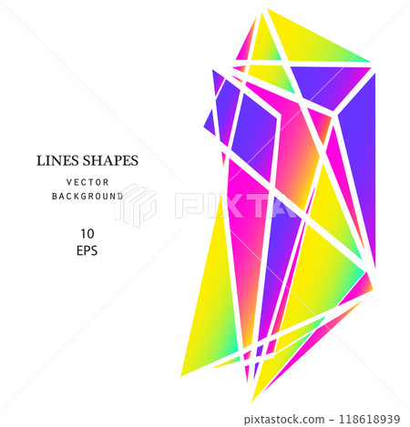 Modern neon abstract shapes isolated on white background vector illustration. Minimal futuristic trendy graphic design with space for your text image banner poster card post story flyer party cove 118618939