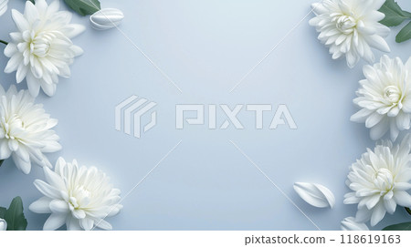 Offering flowers: White chrysanthemum 118619163