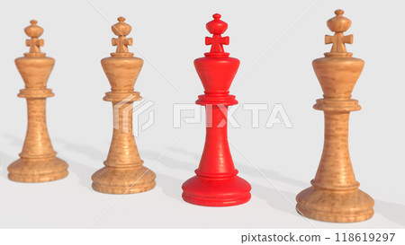 The Chess on white Background  3d rendering. 118619297