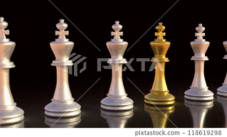 The Chess on Black Background  3d rendering. 118619298