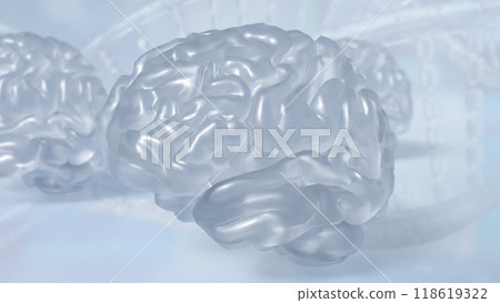 The crystail Brain on white Background  3d rendering. 118619322