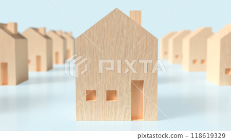 The Home wood for property or building concept 3d rendering. The Home wood for property or building concept 3d rendering. 118619329