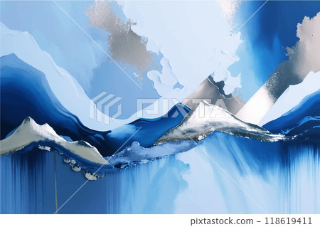 Abstract vector blue marble background. Marble wallpaper design with natural, luxurious swirls. Eps 10 Abstract vector blue marble background. Marble wallpaper design with natural, luxurious swirls. Eps 10 118619411