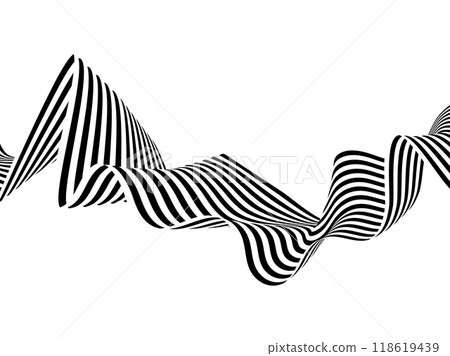 Abstract wave background, black and white wavy stripes or lines design. Optical art. Eps 10 Abstract wave background, black and white wavy stripes or lines design. Optical art. Eps 10 118619439