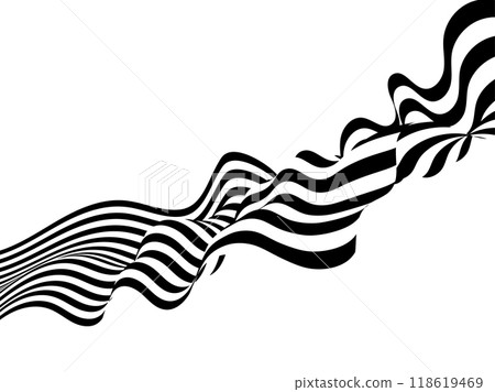 Abstract wave background, black and white wavy stripes or lines design. Optical art. Eps 10 Abstract wave background, black and white wavy stripes or lines design. Optical art. Eps 10 118619469