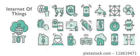 IOT (Internet of things) Colorful icon set 118619471