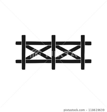 Vector hand drawn fence silhouette Vector hand drawn fence silhouette 118619639