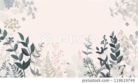 Botanical pattern on white background with space for text 118619749