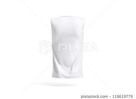 Blank white sleeveless shirt mockup, back view 118619778
